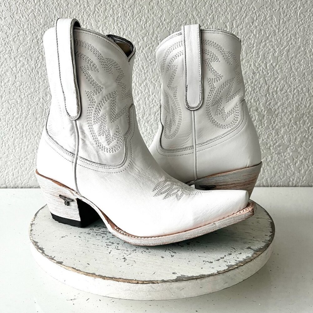 Lane SMOKESHOW White Cowboy Booties Western Cowgirl Short Ankle Boots Womens 9 - Picture 11 of 11